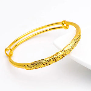 Light Yellow Metal Peacock Bangle for Anniversary Gift