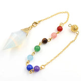 Yellow Tiger Eye Stone Pyramid Pendant with Beads Chain