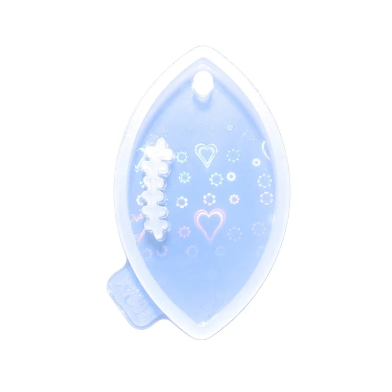 Light Shadow Keychain Silicone Mold with Hole Keyring Pendant Mold
