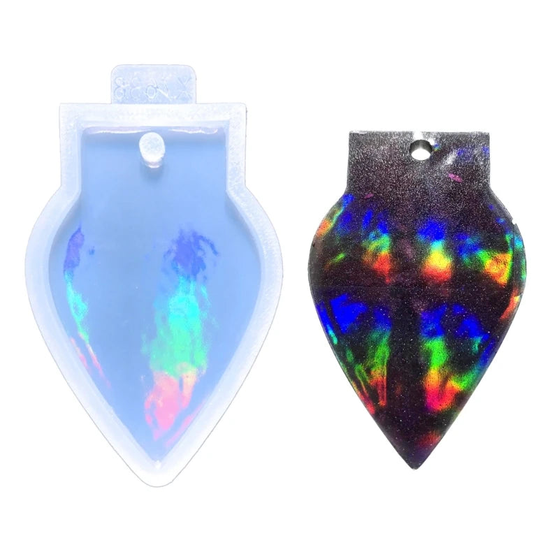 Light & Shadow Keychain Silicone Mold w/ Hole Keyring Pendant Birthday Gift