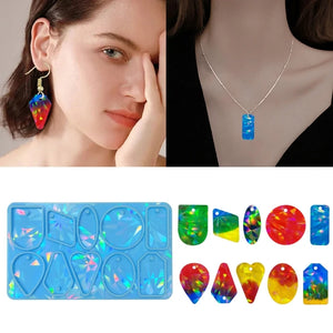 Light and Shadow Keychain Silicone Mold with Hole for Keyring Pendant