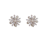 Zircon Snowflake Pearls Earrings Women Jewelry