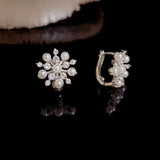 Zircon Snowflake Pearls Earrings Women Jewelry