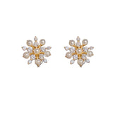 Zircon Snowflake Pearls Earrings Women Jewelry