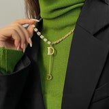 D Letter Titanium Steel Necklace High-end Jewelry