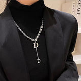 D Letter Titanium Steel Necklace High-end Jewelry