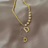D Letter Titanium Steel Necklace High-end Jewelry