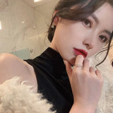 Zircon Pearl Double Row Open Ring Wedding Jewelry