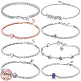 925 Sterling Silver Tennis Adjustable Bracelet for Women