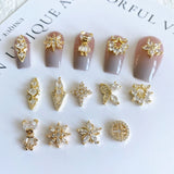 Light Bear Flower Zircon Manicure Nail Accessories