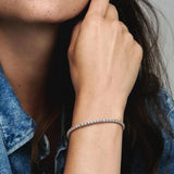 925 Sterling Silver Glittering Star Adjustable Charm Bracelet DIY