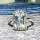 925 Silver Moissanite Ring Women's Engagement