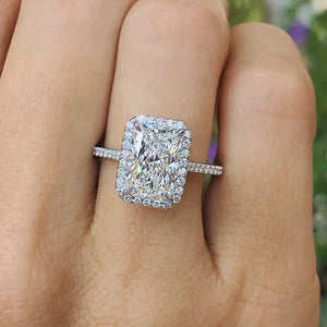 925 Silver Moissanite Ring Women's Engagement
