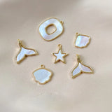 Mother-of-Pearl Inlaid Pendant DIY Earrings Necklace