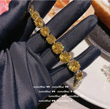 Yellow Zircon Bracelet - Pink Crystal Diamond Jewelry