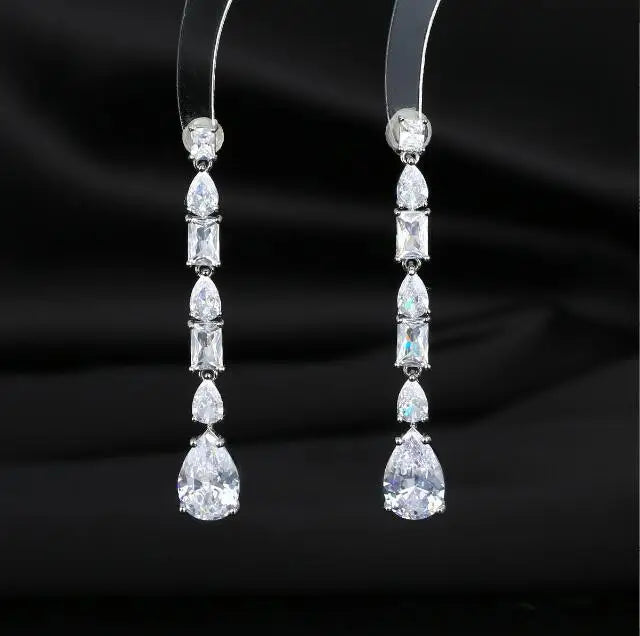 Elegant S925 Silver Needle Water Drop Earrings