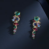 Zircon Flower Flash Earrings for Wedding Dress