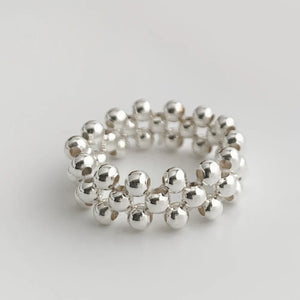 S925 Sterling Silver Bead Bracelet Handmade Lady Elastic Bead Bracelet