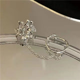 Geometry Tassel Chain Double Finger Ring for Women