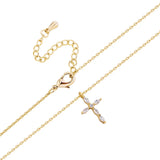 Cross Necklace Chain with Zirconium, Women's Clavicle Chain