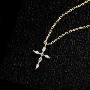 Cross Necklace Chain with Zirconium, Women's Clavicle Chain