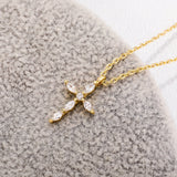 Cross Necklace Chain with Zirconium, Women's Clavicle Chain