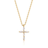 Cross Necklace Chain with Zirconium, Women's Clavicle Chain