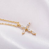 Cross Necklace Chain with Zirconium, Women's Clavicle Chain