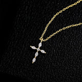 Cross Necklace Chain with Zirconium, Women's Clavicle Chain