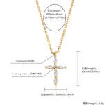Cross Necklace Chain with Zirconium, Women's Clavicle Chain