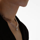 925 Silver Double-Layer Pearl Collarbone Necklace