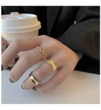 Adjustable Couples Finger Ring Light Niche Delicate Opening Female Ring