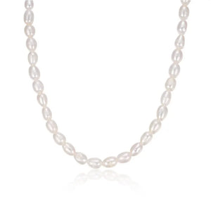 Heart Necklace Natural Freshwater Pearl 925 Sterling Silver for Women