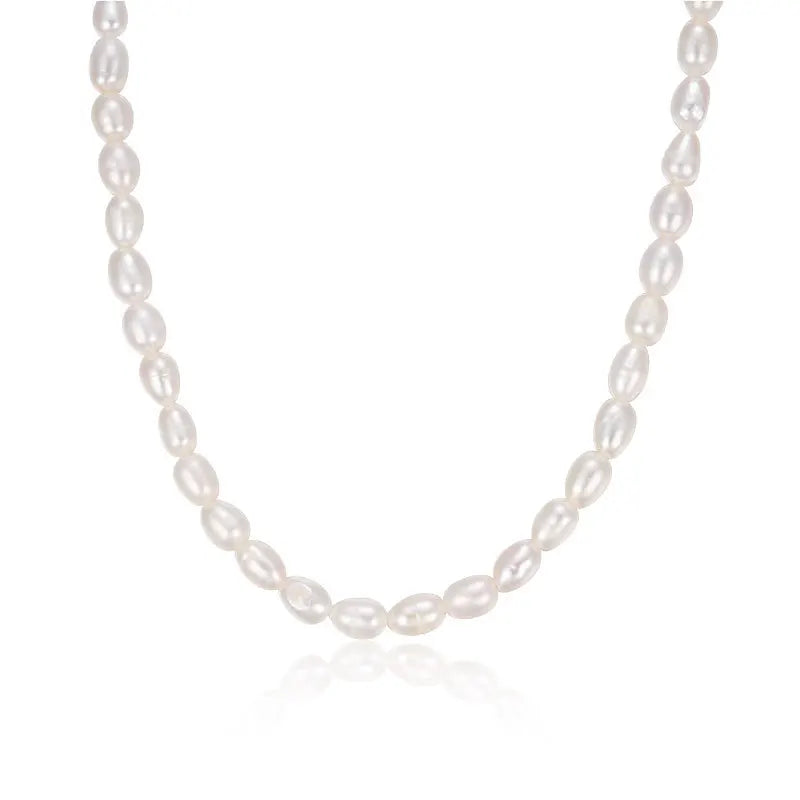 Heart Necklace Natural Freshwater Pearl 925 Sterling Silver for Women