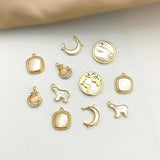Gold-Plated Polar Bear Moon Pendant DIY Jewelry Material