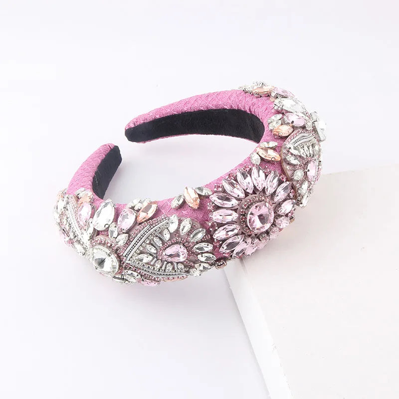 Sponge Rhinestone Flower Headband for Prom