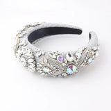 Sponge Rhinestone Flower Headband for Prom