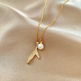 Elegant Fishtail Necklace with Pearl for Versatile Style