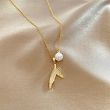 Elegant Fishtail Necklace with Pearl for Versatile Style
