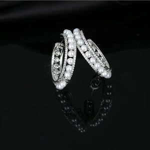 Pearl Geometric Earrings Women's Lace Jewelry