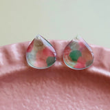 Japanese Handmade Watercolor Dripping Glue Pendant Earrings DIY Accessories