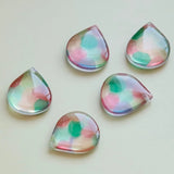 Japanese Handmade Watercolor Dripping Glue Pendant Earrings DIY Accessories