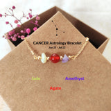 Cancer Adjustable Natural Stone Bracelet for Women