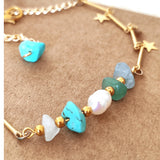 Gemini Stone Anklet Zodiac Sign Adjustable Chain