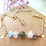 Pisces Adjustable Stone Anklet Zodiac Plated