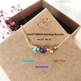 Sagittarius Adjustable Stone Bracelet - Gemstone Chain