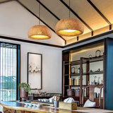 Rattan Bamboo Chandelier for Garden Restaurant Bedroom