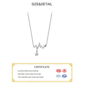 Zircon Necklace Pendant 925 Sterling Silver Round Jewelry
