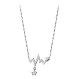 Zircon Necklace Pendant 925 Sterling Silver Round Jewelry
