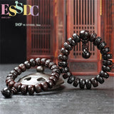 Sanskrit Buddha Beads Exorcise Bracelet Men Women Wood Fish